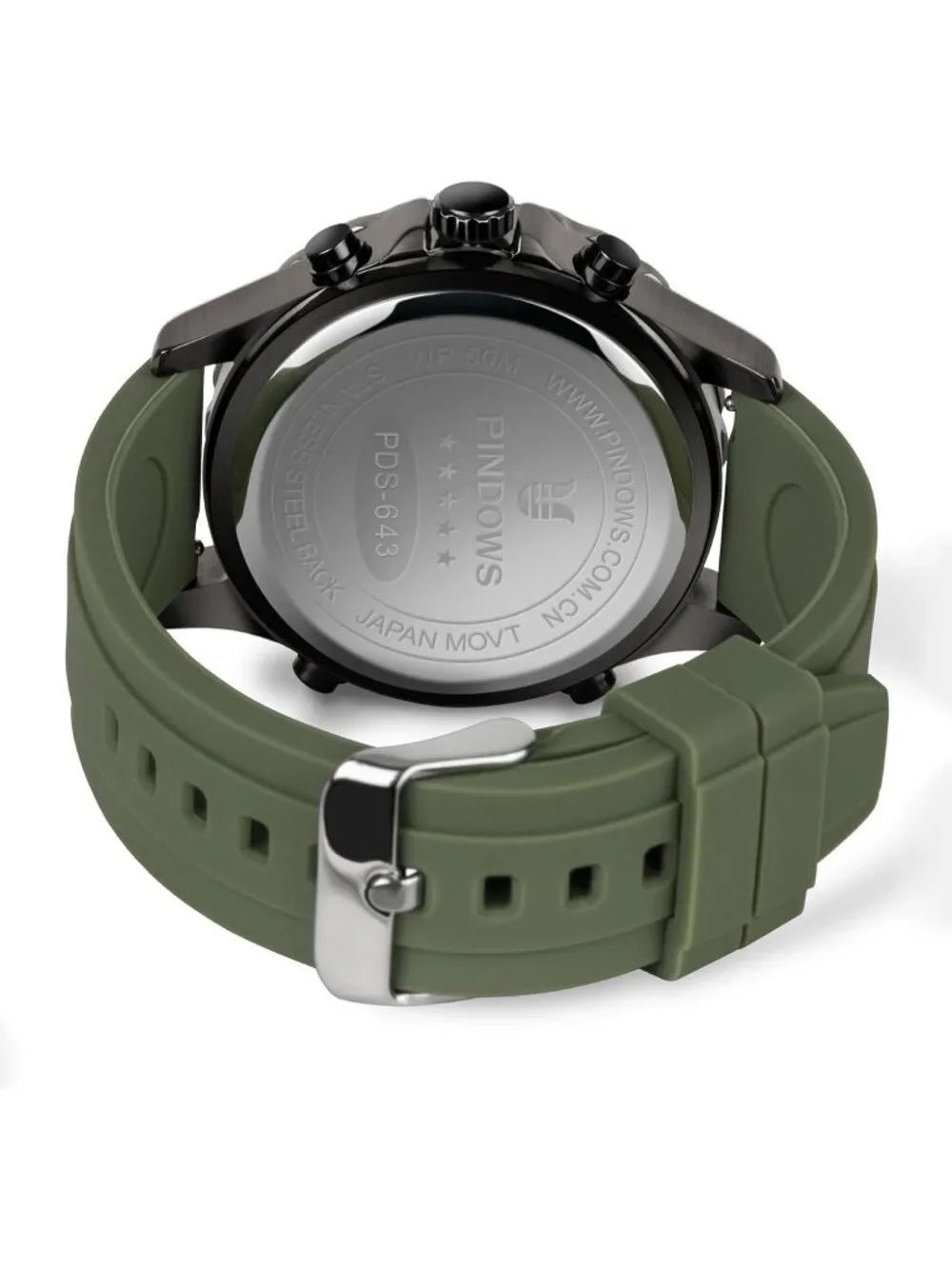 Men's Army Green Analog Quartz Waterproof Military Multifunctional Digital Watch